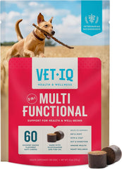 VetIQ 8-in-One Multifunctional Supplement for Dogs, Supports Hip & Joint, Urinary Tract, Immune System, Skin Health and Heart Health, Soft Chews, Made in the USA, 60 Count