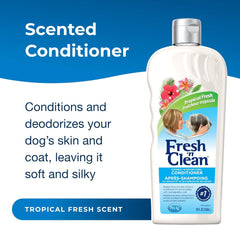 Fresh N Clean - PetAg Fresh ’n Clean Oatmeal ’n Baking Soda Conditioner, Tropical Fresh Scent - 18 oz - Gently Cleans, Soothes & Deodorizes Dogs with Vitamin E & Aloe Vera - Soap Free