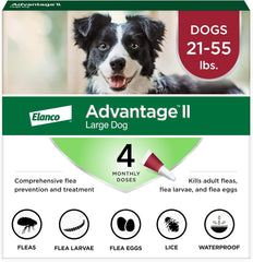 Elanco Advantage II Dog Vet-Recommended Flea Treatment & Prevention | 4-Month Supply