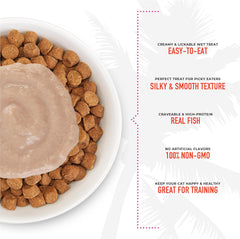 Tiki Cat Stix Mousse Treats, Single Serve Indulgent Lickable Treat or Dry Food Topper, with Salmon in Creamy Gravy, 3 oz. Pouch (Pack of 6)