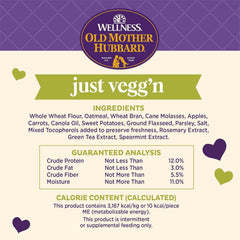 Old Mother Hubbard Wellness Just Vegg'n Dog Biscuits, Natural, Training Treats, Sweat Potato, Oats, Apples & Carrots Flavor