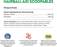 NaturVet Scoopables Hairball Aid for Cats - Helps Prevent & Eliminate Hairballs - Psyllium Husk & Pumpkin - Salmon Flavored Cat Health Supplement - Tastes Like Treats & Prevents Hairballs