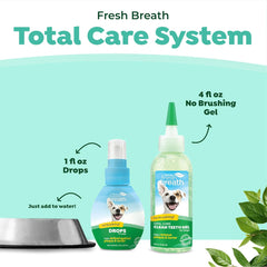 TropiClean Fresh Breath No Brush Total Care Kit | Dog Dental Hygiene|