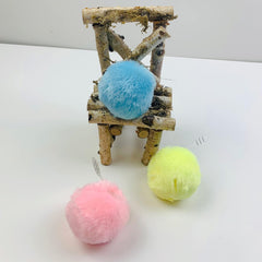 McLovin Cat Pom Pom Balls - Cat Toy Balls Feature Chirping Sound for Hours of Interactive Indoor Play - Fluffy, Soft Balls for Cats Made from Resilient EVA Material - Pack of 3 Colorful Cat Balls