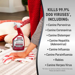 Nature's Miracle Advanced Platinum Stain and Odor Remover and Virus Disinfectant, 32 Ounces, Disinfects and Cleans