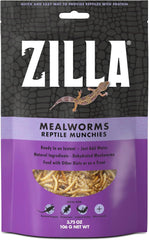 Zilla Reptile Munchies, Mealworms, All-Natural, Dehydrated Mealworms, Ideal for Bearded Dragons, Leopard Geckos, Chameleons and other lizards, Resealable Bag