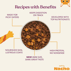 Made by Nacho Premium Dry Cat Food High Protein Kibble withFreeze Dried Pieces for Enhanced Nutrition and Flavor 4lb Bag (Sustainably-Caught Salmon, Whitefish & Pumpkin), Limited Ingredients