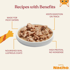 Made by Nacho Wet Cat Food, Cuts in Gravy, Limited Ingredients, Cage-Free Chicken Recipe with Bone Broth for Extra Hydration, (12) 3 oz. Pouches, Limited Ingredients