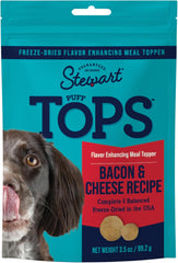 Miracle Corp - Stewart Freeze Dried Dog Food Topper, PuffTops, Bacon & Cheese, Resealable Pouch, Flavor Enhancing Meal Topper or Dog Treat, Made in USA