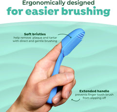 TropiClean Fresh Breath Oral Care Kit - Soft Bristle Finger Toothbrush - Dog Tooth Brushing Kit -