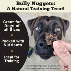 Redbarn All-Natural Bully Nuggets Healthy Dog Training Treat Bites - Grain-Free Beef Lung Made in USA for Small Medium Large Breeds - Nutritious Soft Real Meat Chew Snacks