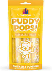 Weruva Puddy Pops, Chicken and Pumpkin Lickable Cat Treats 0.5oz Tube, Pack of 5
