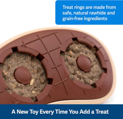PetSafe Busy Buddy Slab o’ Sirloin Dog Toys – Treat Ring Holding Chew Toy – BPA Free Rubber – Beef Scented – Interactive Pet Puzzle for Boredom or Separation Anxiety – Small to Medium Dogs