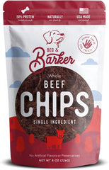 Beg & Barker Beef Chips for Dogs - Single Ingredient Dog Treats Made for Large & Small Dogs Protein Human Grade Dog Treats Made from Real Meat Beef, Made in USA