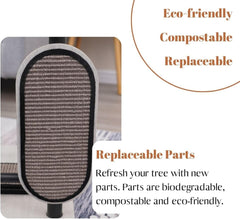 Petpals 54" High Heavy Duty Cat Tree with Durable Iron Frame and Laminated Board,Large Condo,Removable Top Bed,2 Replaceable Scratching Mats