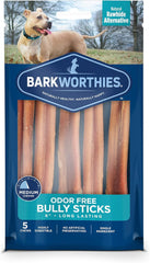 Barkworthies Odor-Free Bully Stick Treat, 6", (Pack Of 5)