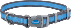 Coastal Pet - Pro - Reflective Adjustable Dog Collar, Bright Blue with Grey