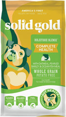 Solid Gold Dry Dog Food for Adult & Senior Dogs - with Whole Grains, Oatmeal, Pearled Barley, & Fish - Potato Free, High Fiber Adult Dog Food Dry Kibble for Sensitive Stomach & Immune Support 4-lb