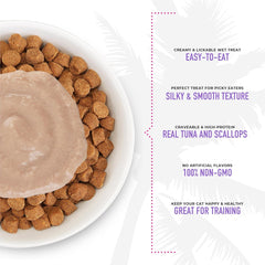 Tiki Cat Stix Mousse Treats, Single Serve Indulgent Lickable Treat or Dry Food Topper, with Tuna and Scallops in Creamy Gravy