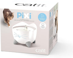 Catit PIXI Drinking Fountain – Cat Water Fountain with Triple Filter and Ergonomic Drinking Options, Stainless Steel