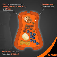 BIONIC Treat Shaker Dog Toy, Large - Interactive Dog Chew Toy That Stands Up to The Toughest Chewers