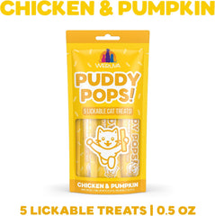 Weruva Puddy Pops, Chicken and Pumpkin Lickable Cat Treats 0.5oz Tube, Pack of 5