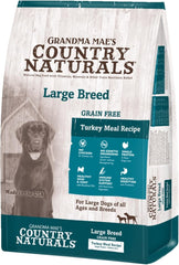 Grandma Mae's Country Naturals Large Breed Grain-Free Dry Dog Food, 30 Pounds, Grain-Free Turkey and Turkey Meal Recipe