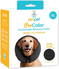 ZenPet Protective Inflatable Recovery Collar for Dogs and Cats - Soft Pet Collar Does Not Block Vision E-Collar - Designed to Prevent Pets from Touching Stitches, Wounds and Rashes