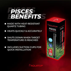 Aquatop® Pisces Nano Aquarium Heater 10 Watt for Up to 3 Gallons