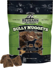 Redbarn All-Natural Bully Nuggets Healthy Dog Training Treat Bites - Grain-Free Beef Lung Made in USA for Small Medium Large Breeds - Nutritious Soft Real Meat Chew Snacks