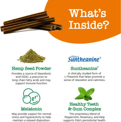 Zesty Paws OraStix for Dogs - Calming Dental Sticks for Stress with Hemp Melatonin Chamomile Dog Healthy Teeth and Gums Calm Composure for Fireworks and Thunderstorms - 12oz