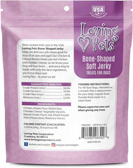 Loving Pets - Soft Chew Jerky (Bone-Shaped, Chicken & Cheese Recipe) USA Made Dog Treats