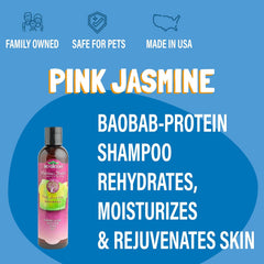 Bio-Groom Pink Jasmine Dog Shampoo - Natural Scent Pet Shampoo, Baobab Protein, Cat & Dog Bathing Supplies, Puppy Wash, Cruelty-Free, Made in USA, Quick Rinse Cat Shampoo - 8 fl oz 1-Pack