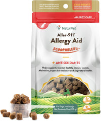 NaturVet Scoopables Aller-911 Dog Allergy Support Vitamins - Supports Immunity & Seasonal Allergies in Dogs - Hickory Smoked Bacon Flavored Pet Health Supplement