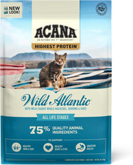 ACANA Highest Protein Dry Cat Food, Wild Atlantic, Grain Free Saltwater Fish With Freeze-Dried Liver Recipe