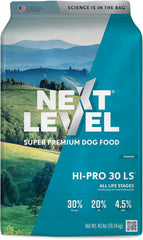Next Level Super Premium Dog Food – HI-PRO 30 LS™ – Dry Kibble for Dogs for All Life Stages All Breeds – 30% Protein, Gluten Free Grains - High Energy and Active Dogs & Puppies