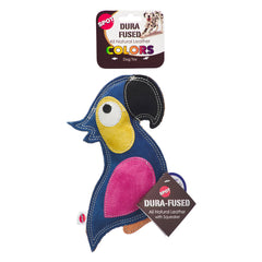 SPOT Dura-Fused Colors - Colorful Leather Dog Toys with Squeaker, Made with Real Leather and Jute Fabric, Durable Stuffed Toy for Dogs and Puppies