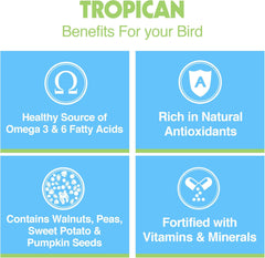 Hari Tropican Bird Food, Hagen Parrot Food Alternative Formula for Birds with Digestive Issues, No Soy or Corn, 4mm Granules, 4 lb Bag