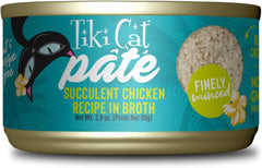 Tiki Cat Luau Pâté, Succulent Chicken Recipe in Broth, Grain-Free Balanced Nutrition Wet Canned Cat Food, for All Life Stages