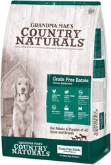Grandma Mae’s Country Naturals Dry Dog Food, Grain Free Multi-Protein Formula, Chicken, Pork & Whitefish, Slow Cooked & Nutrient Dense, Made in USA