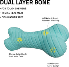 Playology Dual Layer Bone , All Natural Peanut Butter Scented