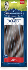 Barkworthies Plain Collagen Sticks - 12 Inch 6 Count (Pack of 1) - Long-Lasting, Single Ingredient