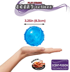 SPOT Play Strong Scent-sations Ball - Scent-Infused, Strong, Durable TPR Rubber, Heavy Duty Dog Toys for Aggressive Chewers up to 45lbs, Perfect for Puppies & Medium Breeds, 3.25in, Bacon Flavored