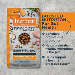 Instinct Raw Boost Gut Health, Natural Dry Dog Food with Freeze Dried Pieces, Whole Grain Recipe- Real Chicken and Brown Rice