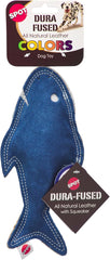 SPOT Dura-Fused Colorful Leather Dog Toys with Squeaker, Made with Real Leather and Jute Fabric, Durable Stuffed Toy for Dogs and Puppies 1 ea