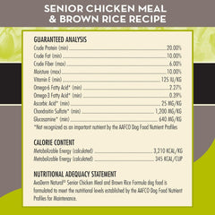 AvoDerm Natural Chicken Meal & Brown Rice - Senior Dry Dog Food 26 lb