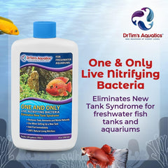DrTim’s Aquatics One & Only Live Nitrifying Solution – for Freshwater Fish Tanks – Supports Aquarium Cycling and Water Balance