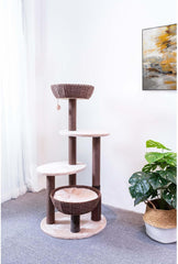 PetPals Group Pharaoh Multi-Functional Handwoven Cat Tree with Scratching Posts, 48.5" H