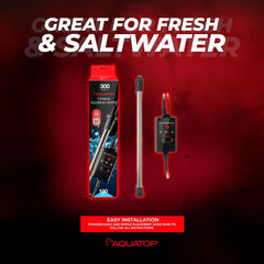 Aquatop Titanium Heater with Digital Controller – Fully Submersible - Up to 100 Gal – Adjustable 68-92°F – Durable Heater for Fresh & Saltwater