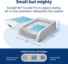 PetSafe ScoopFree Crystal Pro Self Cleaning Cat Litter Box, Includes 1 Disposable Crystal Litter Tray